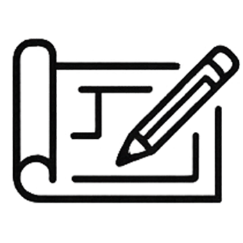 A computer-aided design (CAD) drawing of a mechanical part with a pen tool, showing detailed technical lines and measurements.