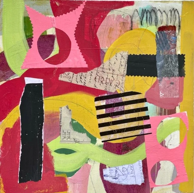 Summer Collage 2 | 12x12 | Wood Panel,