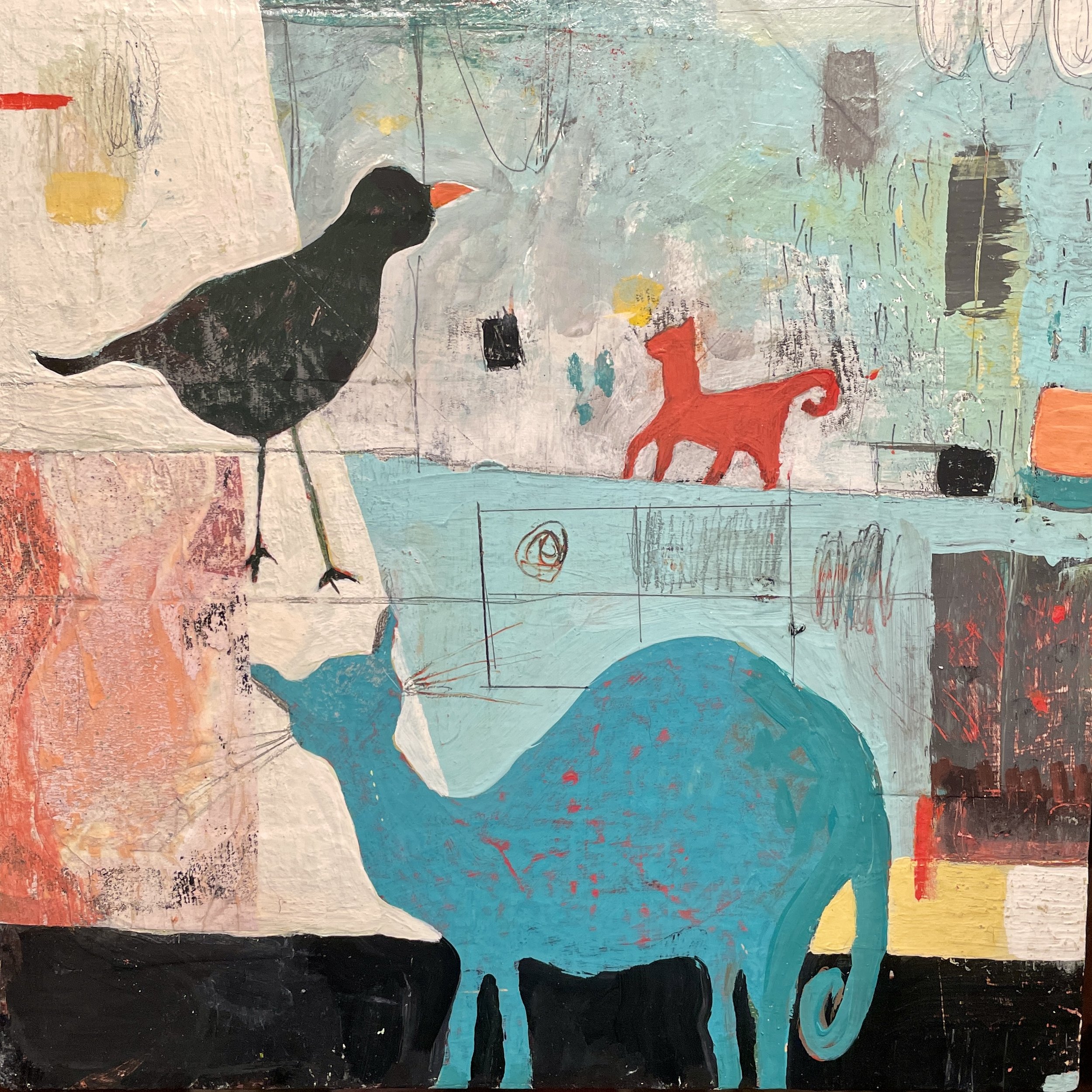 Ménage à Trois | 12x12 | Wood Panel
