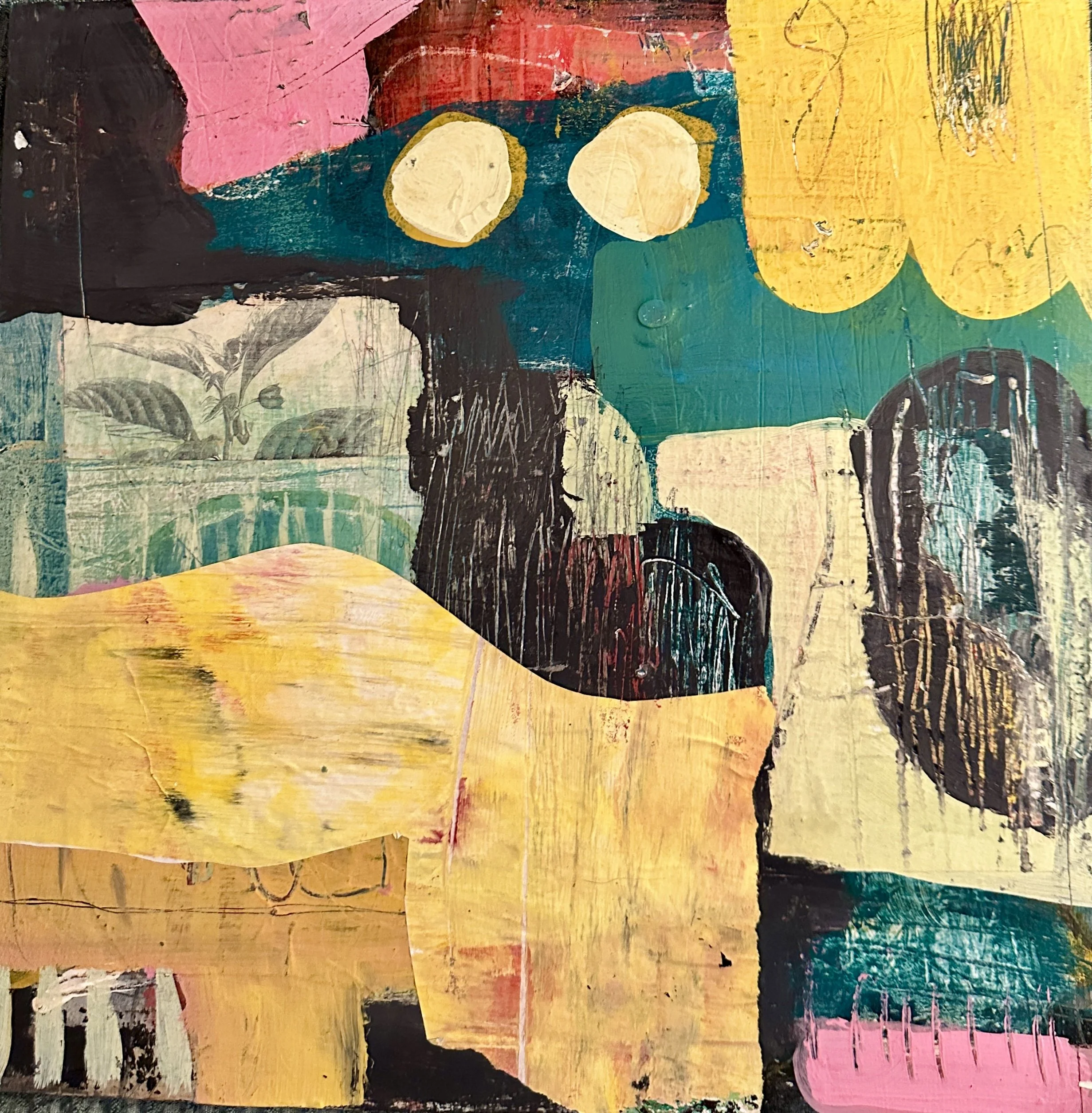 Two Moons | 12x12 | Wood Panel