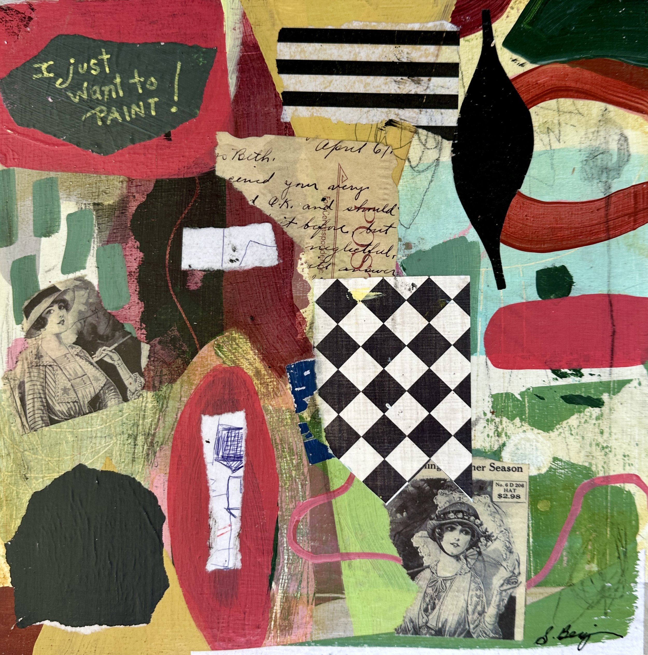 Summer Collage 4 | 12x12 | Cradled Wood Panel
