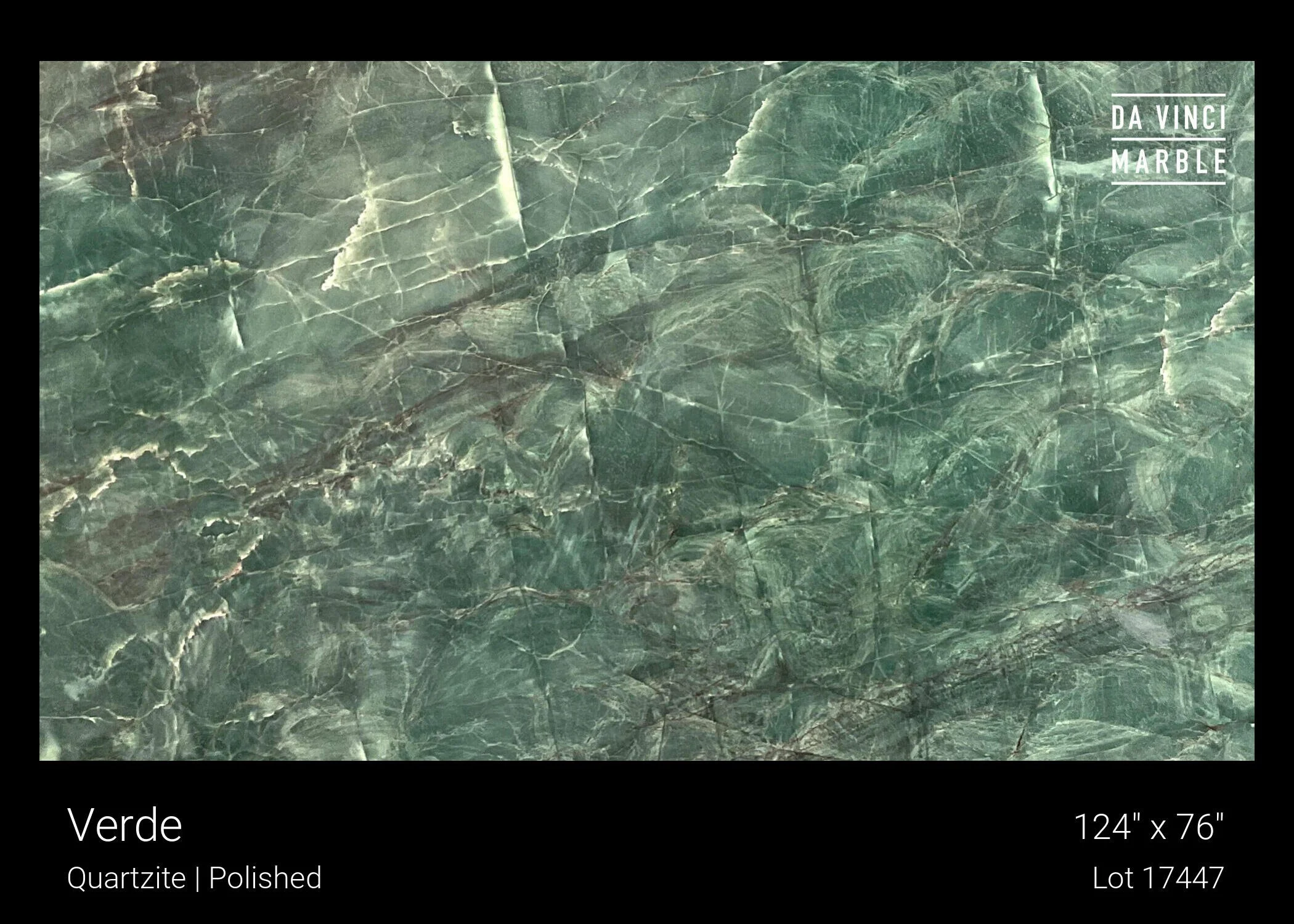 Verde quartzite slab from Da Vinci Marble