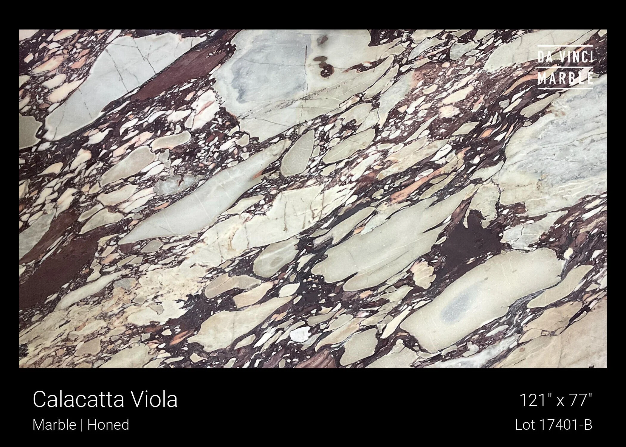 Calacatta Viola marble slab from Da Vinci Marble