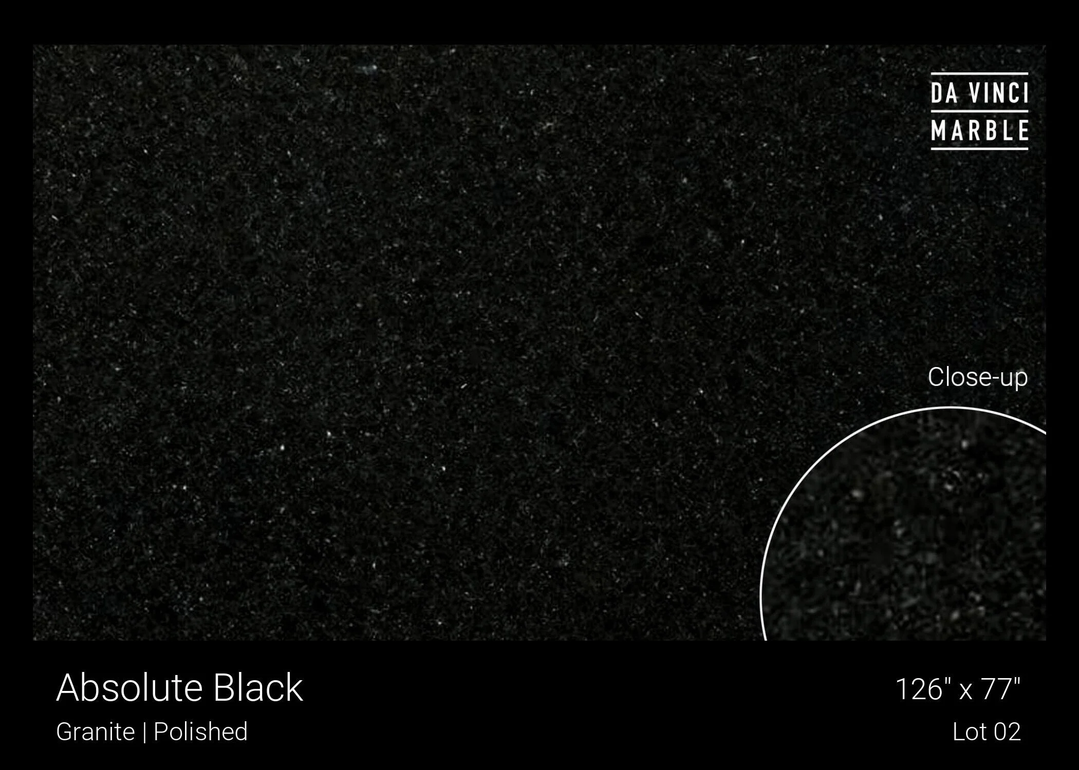 Absolute Black granite slab from Da Vinci Marble