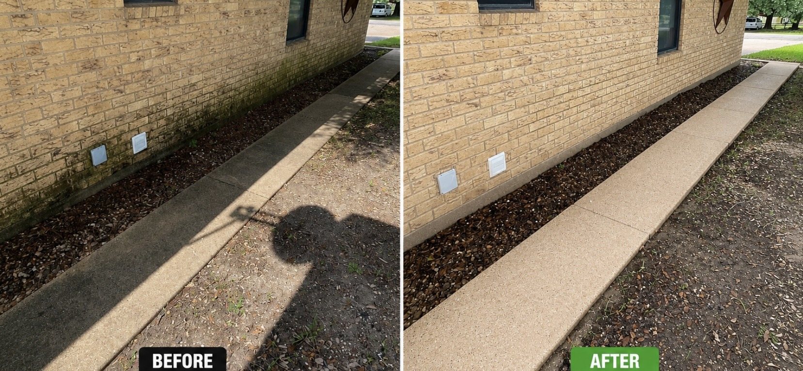 Organic growth removal pressure washing in Midlothian Texas