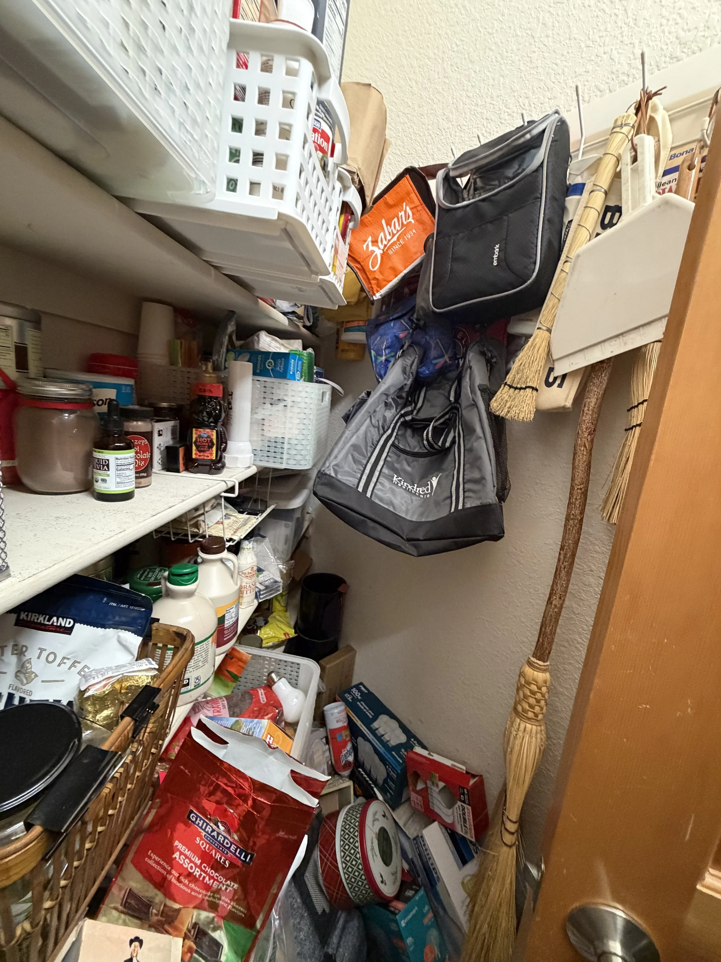 BEFORE…Is it a dry goods pantry, a cleaning pantry or a food pantry? No reason it can't be all the above but like this it wasn't helping anyone.