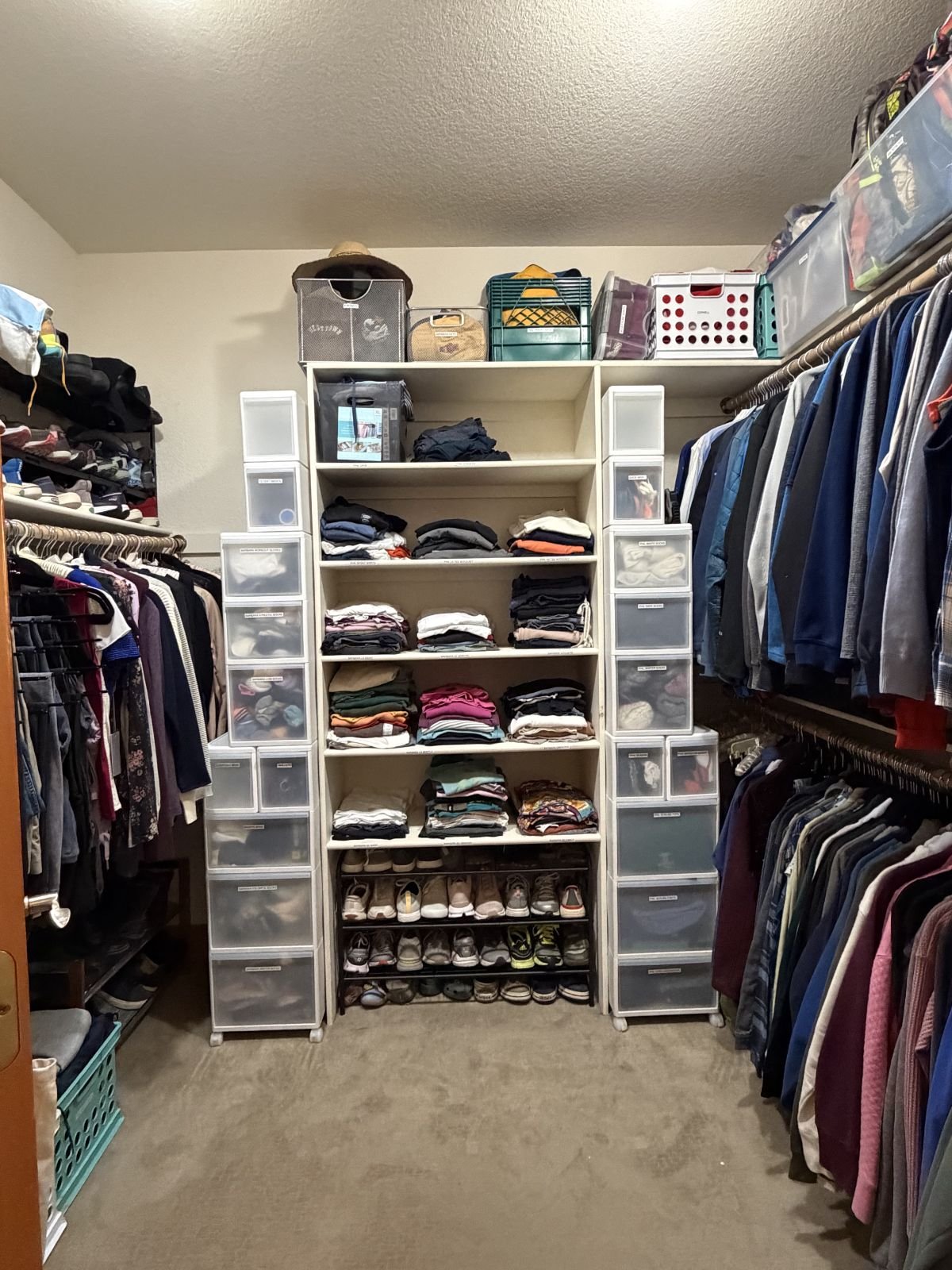 AFTER…New storage drawers expand the space without using the floor.