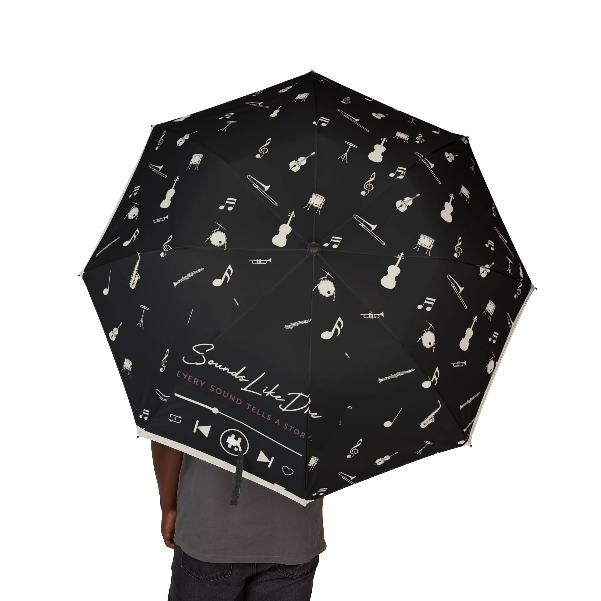 Sounds Like Dre Music Pattern Umbrella- Black