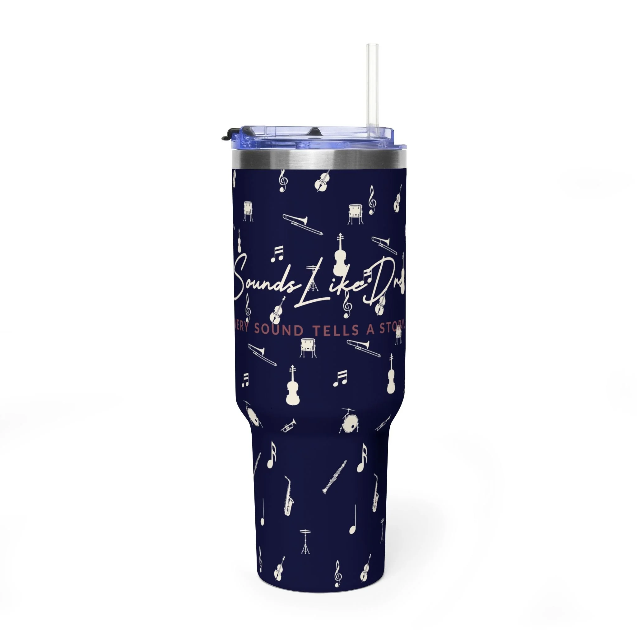 40oz Music-Themed Vacuum Tumbler — “Sounds Like Dre” Insulated Travel Mug