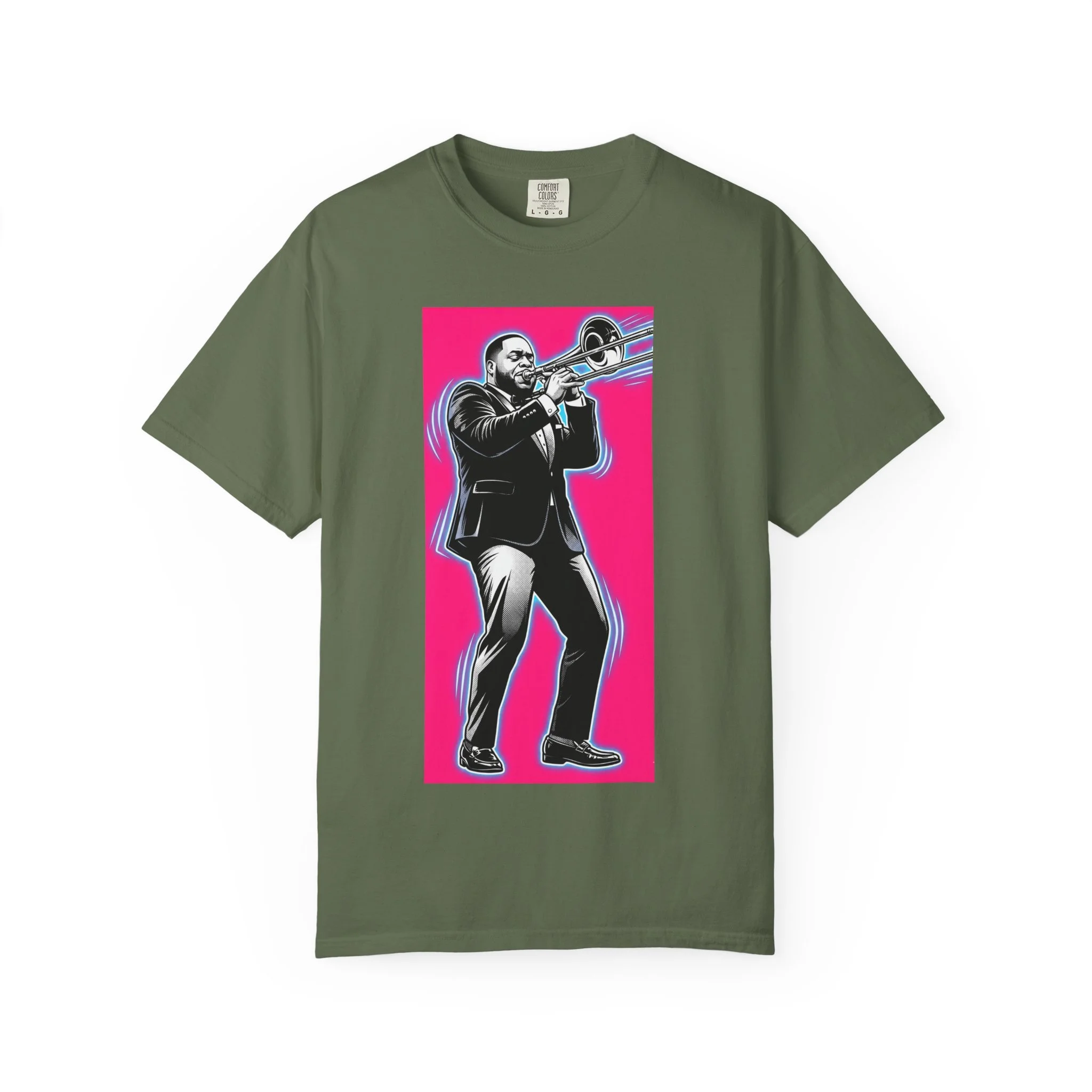 Trombone Player Graphic T-Shirt — Jazz Musician Tee