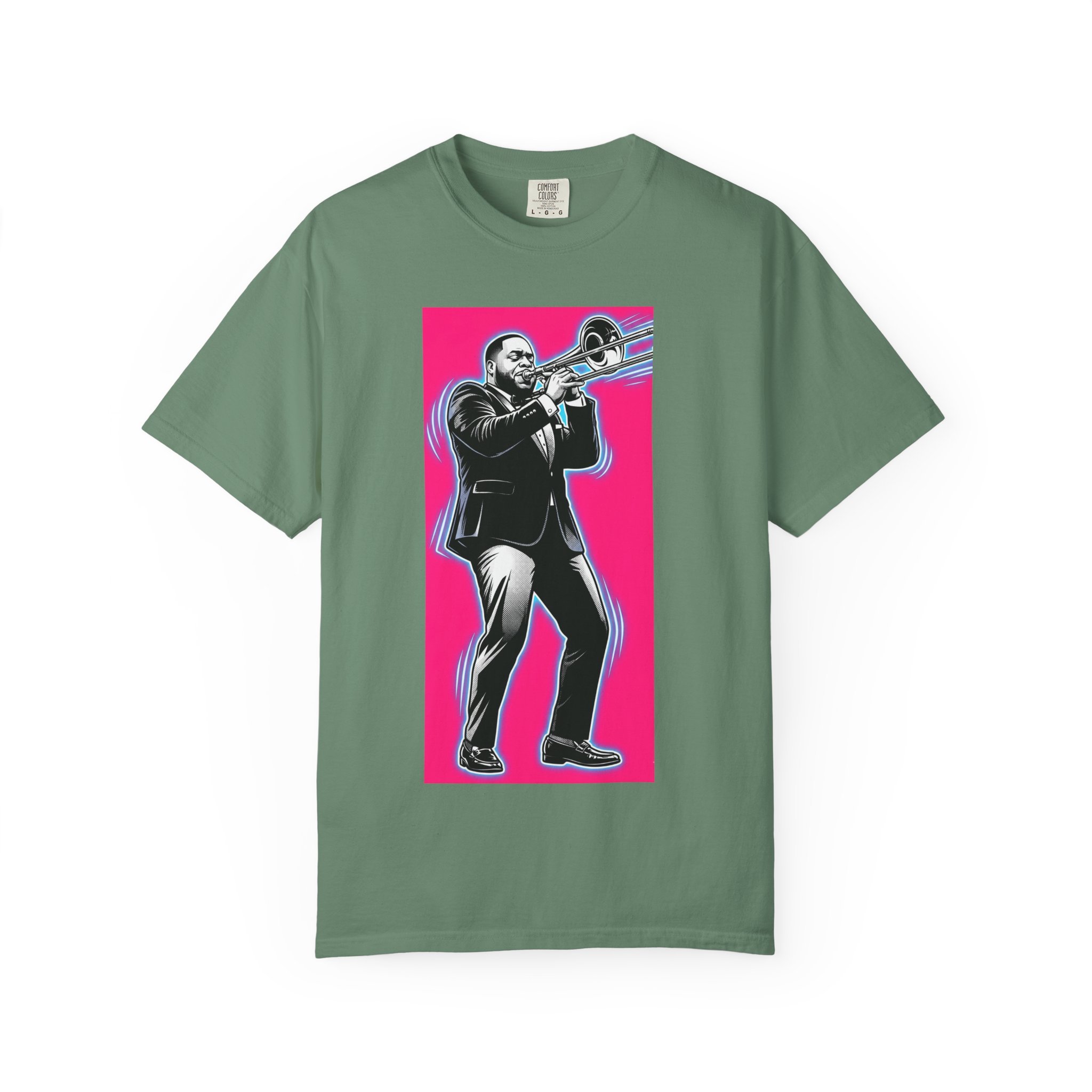 Trombone Player Graphic T-Shirt — Jazz Musician Tee