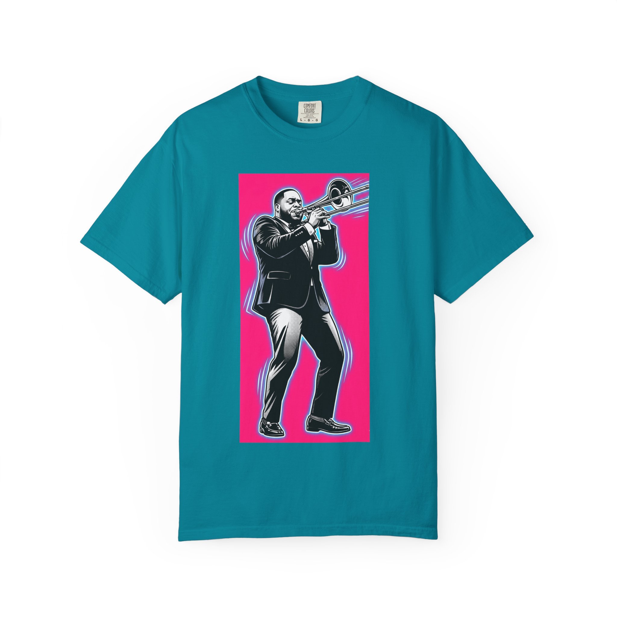 Trombone Player Graphic T-Shirt — Jazz Musician Tee