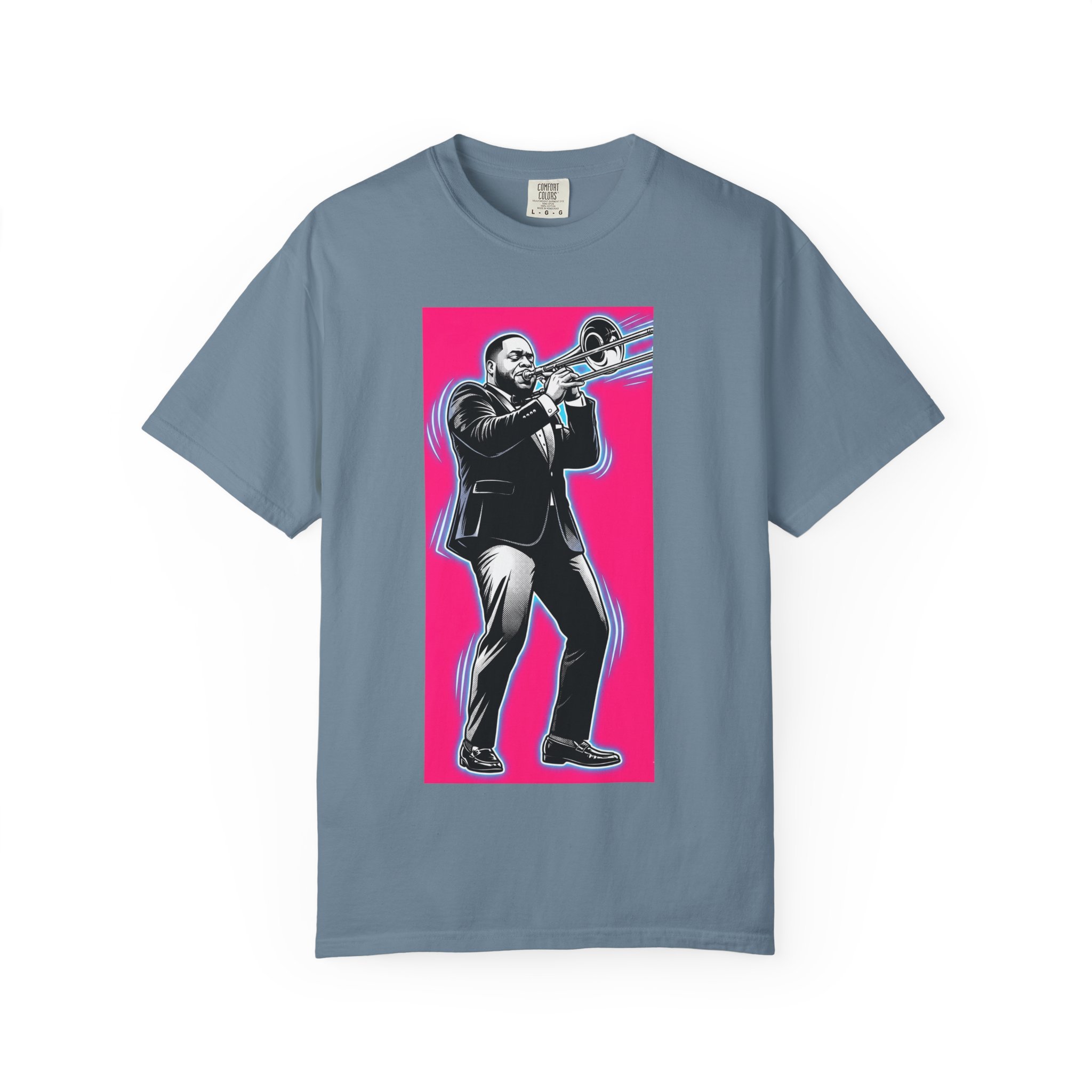 Trombone Player Graphic T-Shirt — Jazz Musician Tee