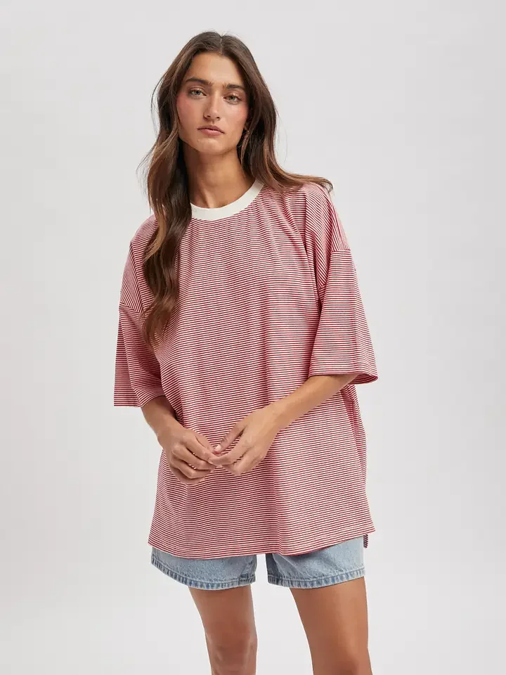 Oversized Stripe Knit Top
