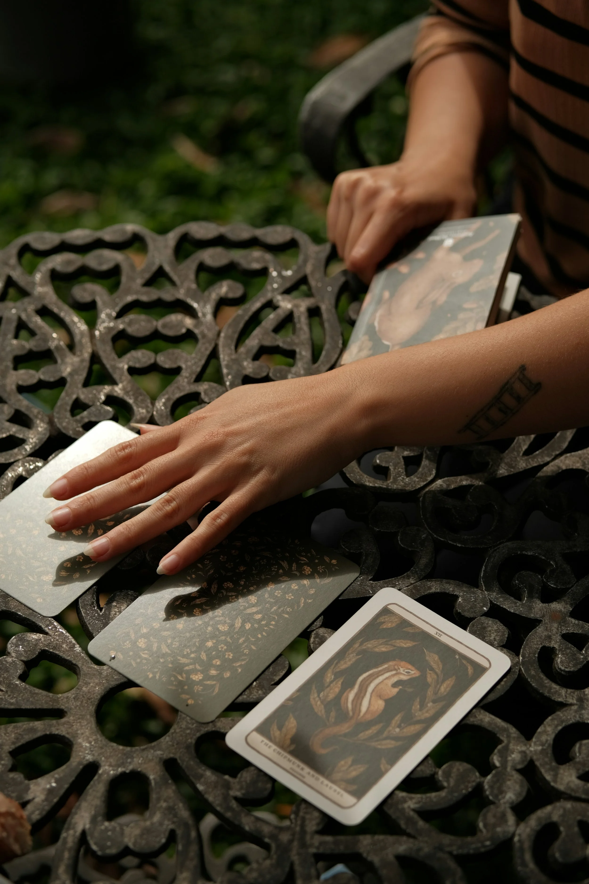 Tarot card on a table