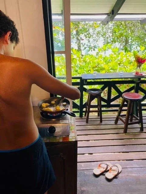 Making patacones in Costa Rica
