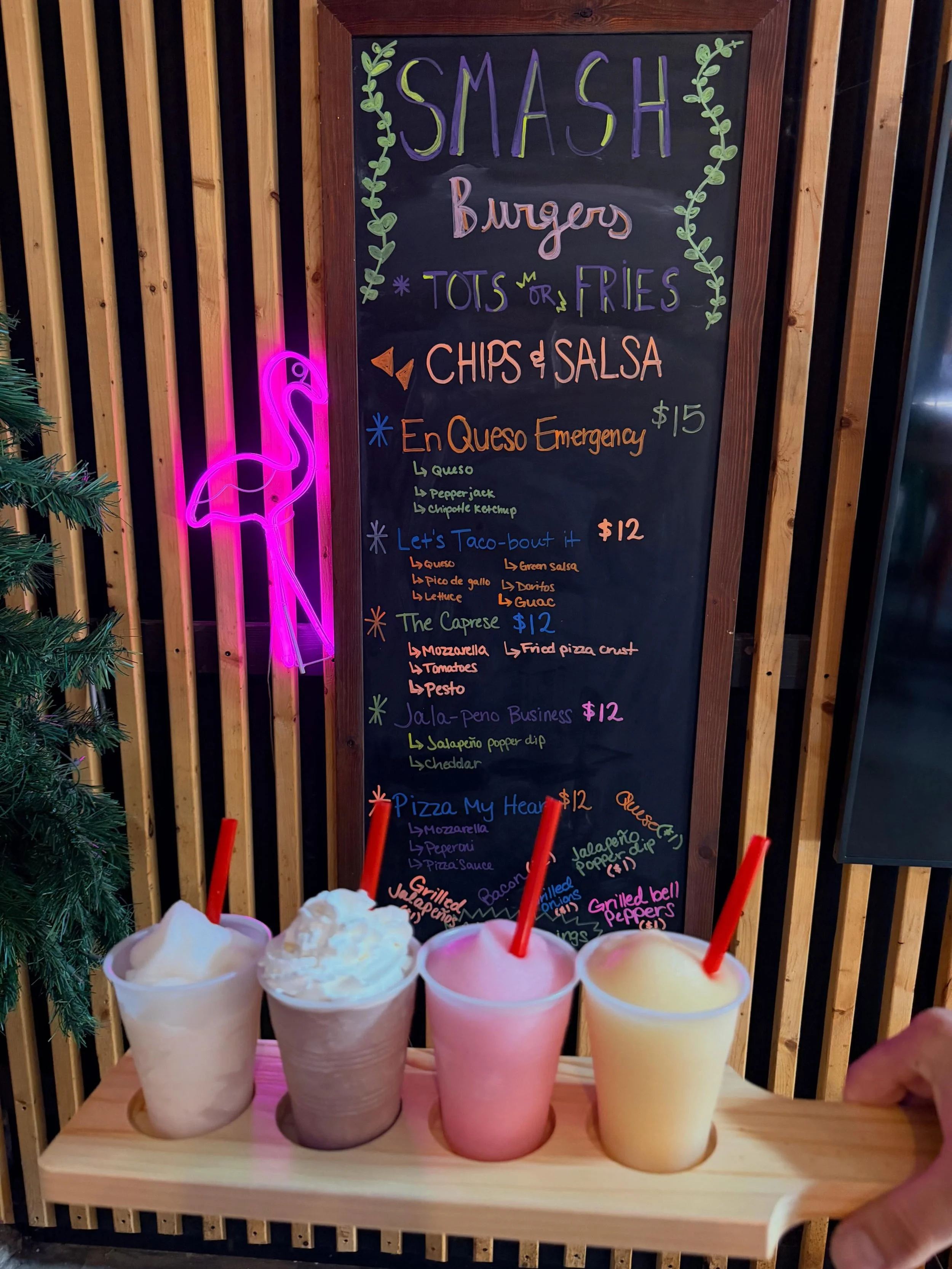 Your weekend plans just got easier. 🌴

🍔 Burgers
🍹 Slush Flights
🎱 Pool
🎯 Darts
☀️ Patio Vibes

All we&rsquo;re missing is you. 
  #STLFoodie #PatioSeason #Flights #FrozenCocktails #BurgerAndBeer🌴🍹
