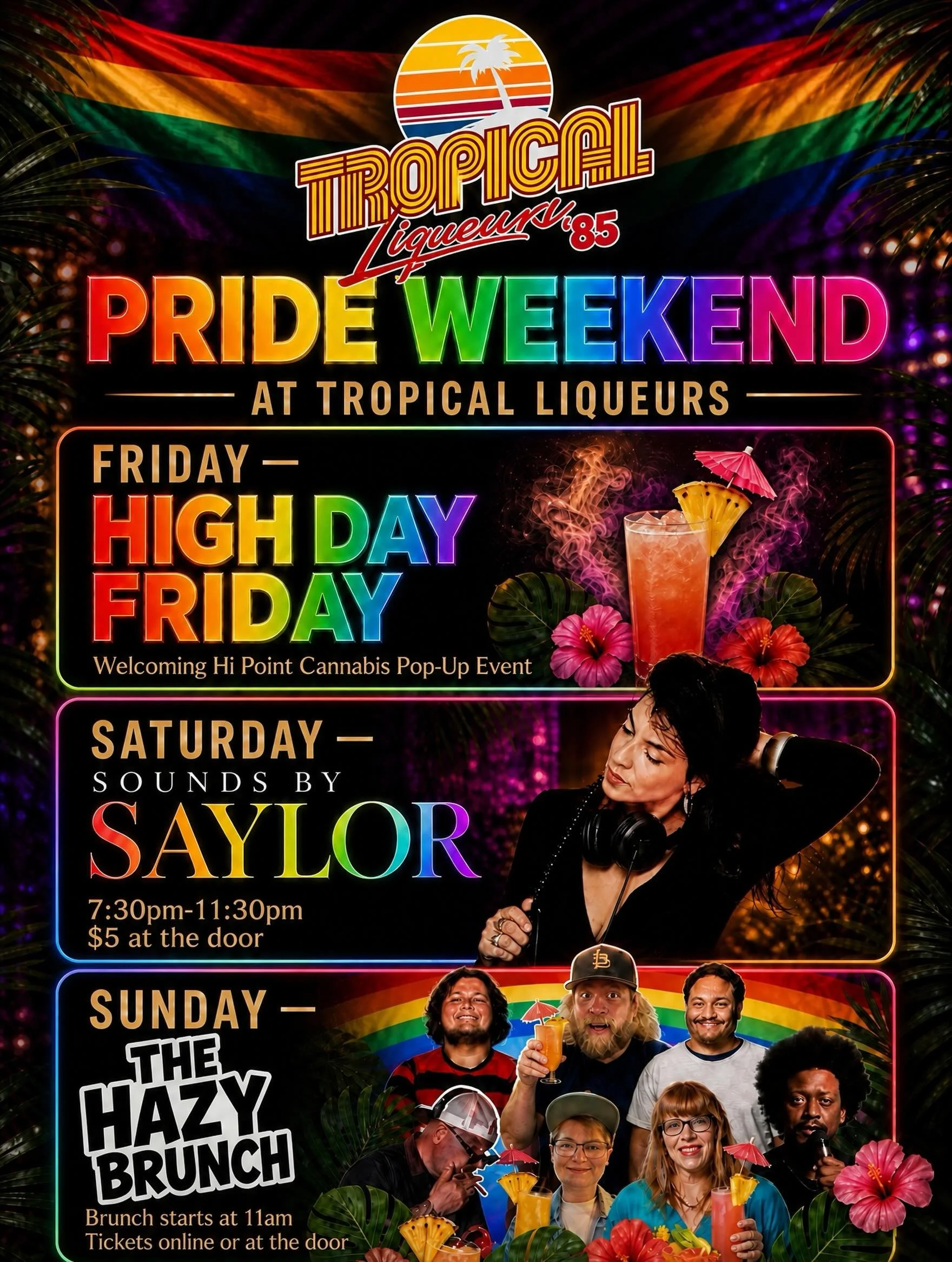 🌈🍹 PRIDE WEEKEND IS HERE AT TROPS! 🍹🌈

Join us all weekend long for great drinks, great music, and great people as we celebrate Pride at Tropical Liqueurs! 🏳️&zwj;🌈

✨ FRIDAY &ndash; High Day Friday 
Featuring a special @hipointecannabisstl Pop