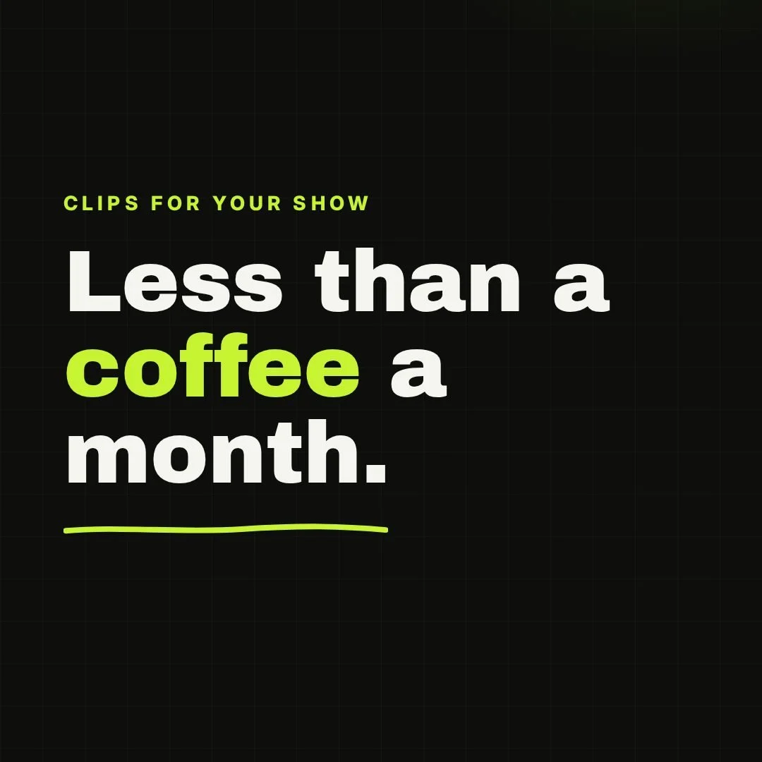 Instagram post: clips for your show for less than a coffee a month