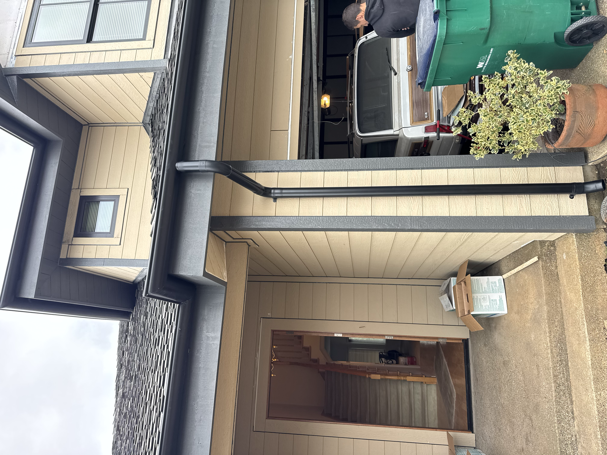 Gutter Installation Black 6" Half Round Gutter at This El Dorado Home 
