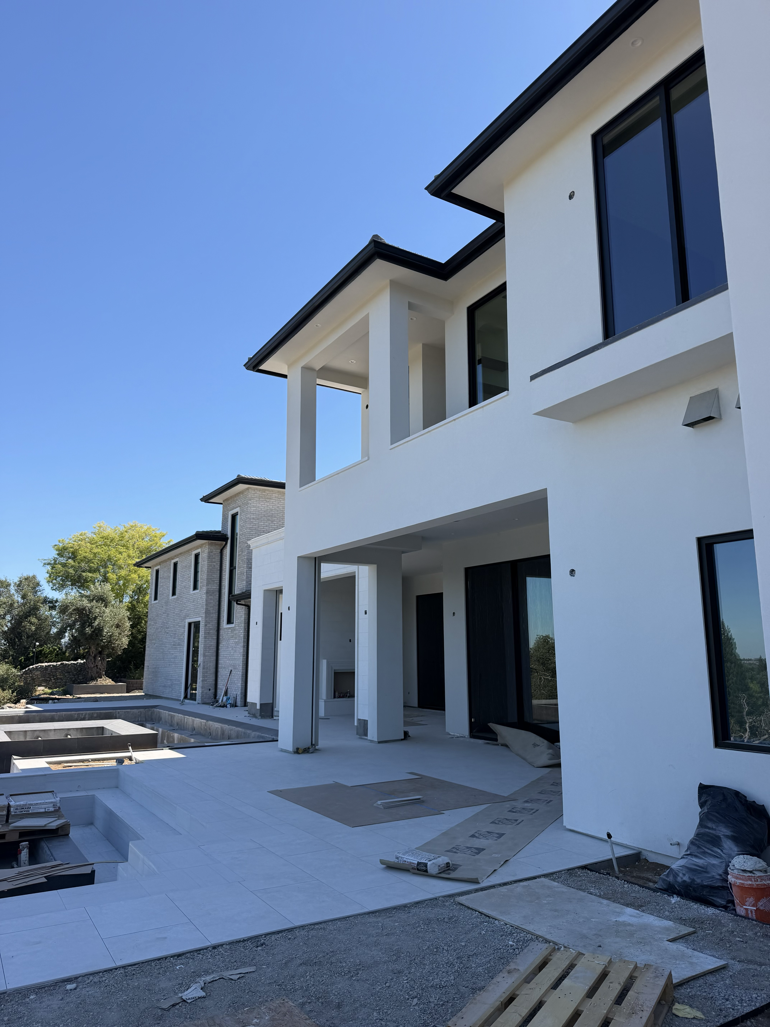 Gutter Installation of 6" black k-style gutter at this beautiful Granite Bay home