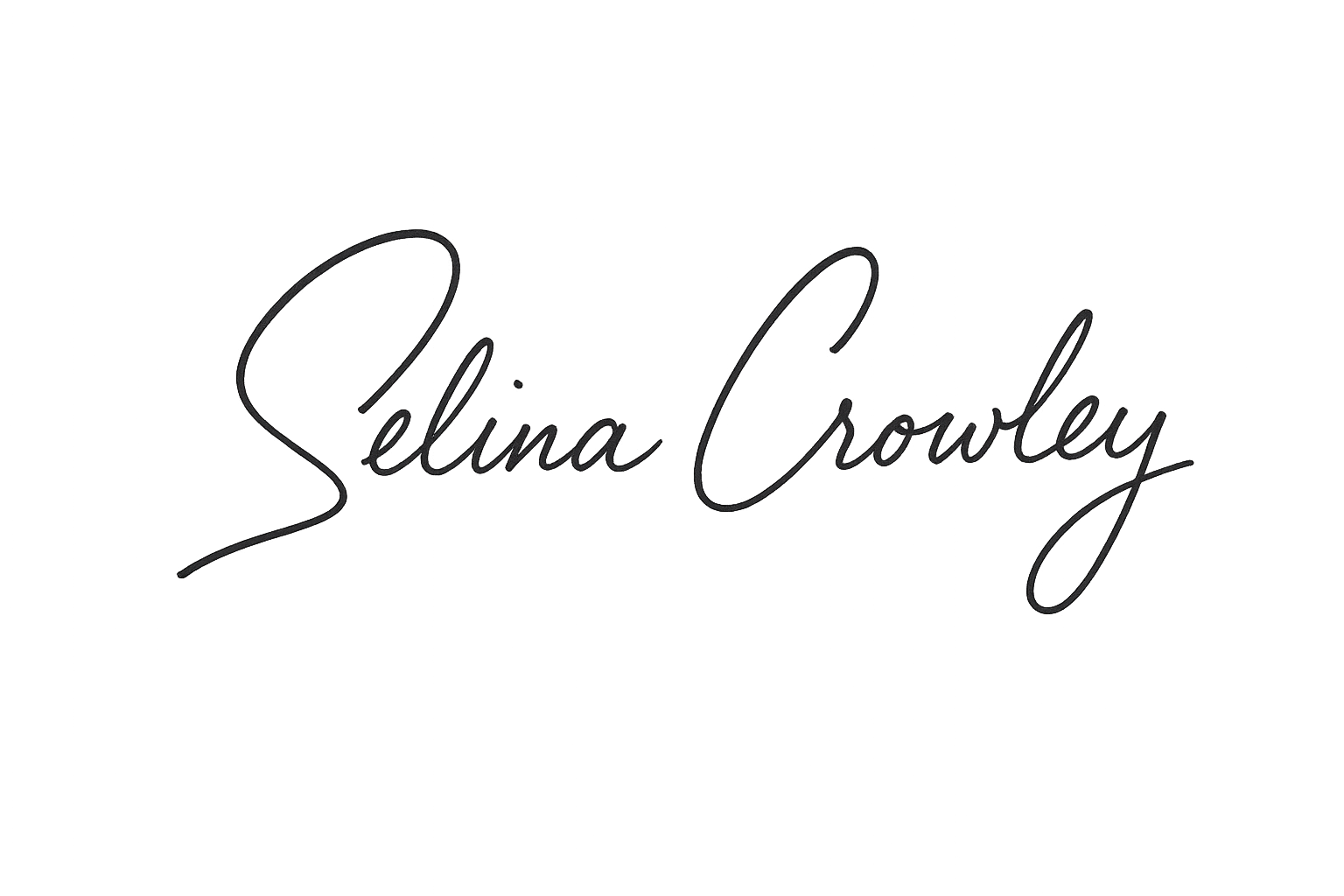 Signature-style text that says 'Lelia Crowley' in elegant cursive.