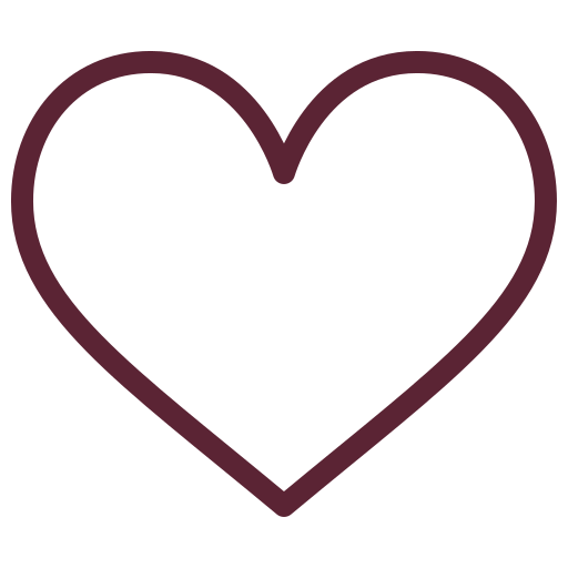 Outline of a large heart with a dark interior and a purple border.