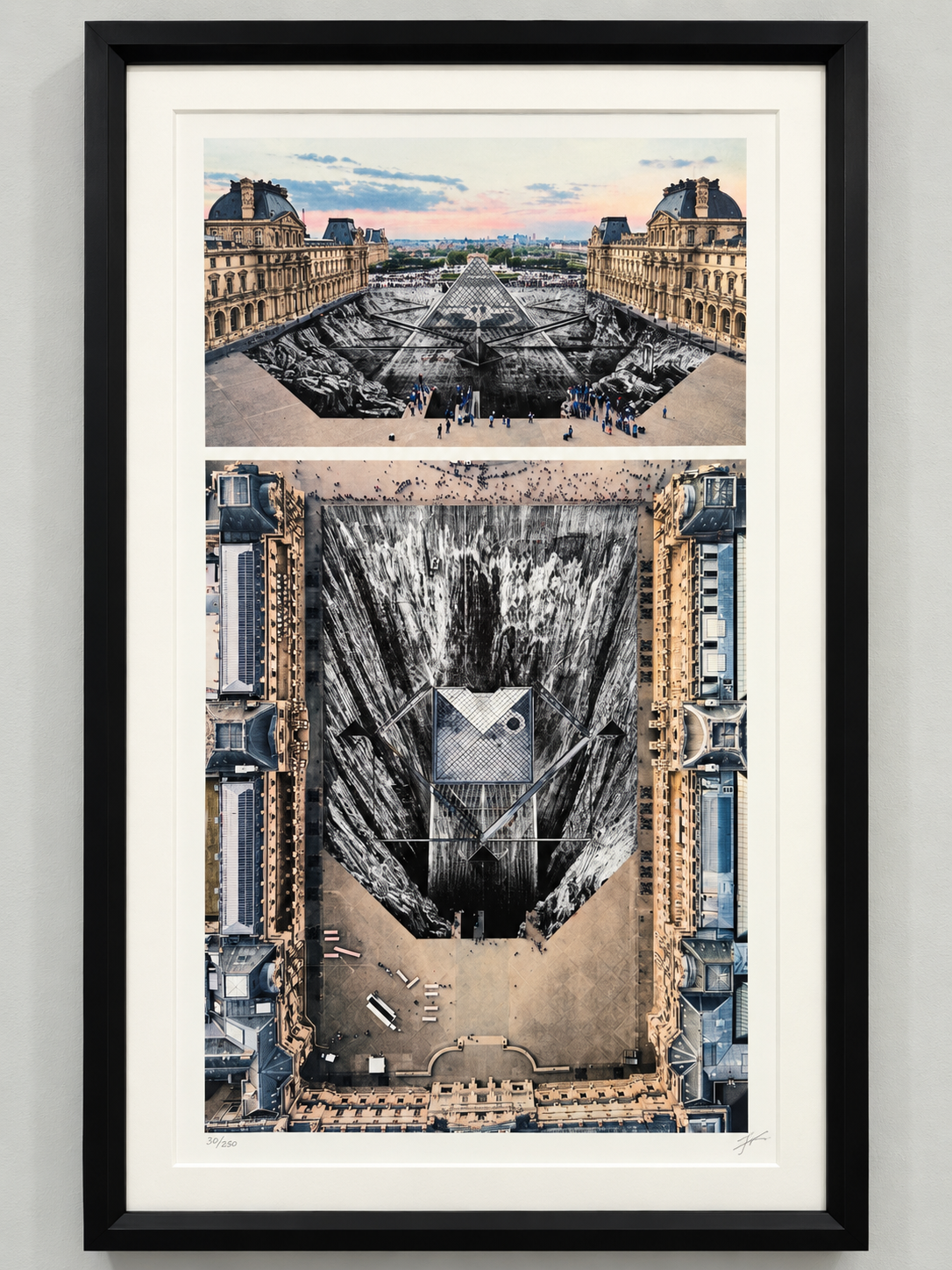JR AU LOUVRE ET LE SECRET DE LA GRANDE PYRAMIDE, DIPTYQUE - PARIS, FRANCE, ca. 2019
