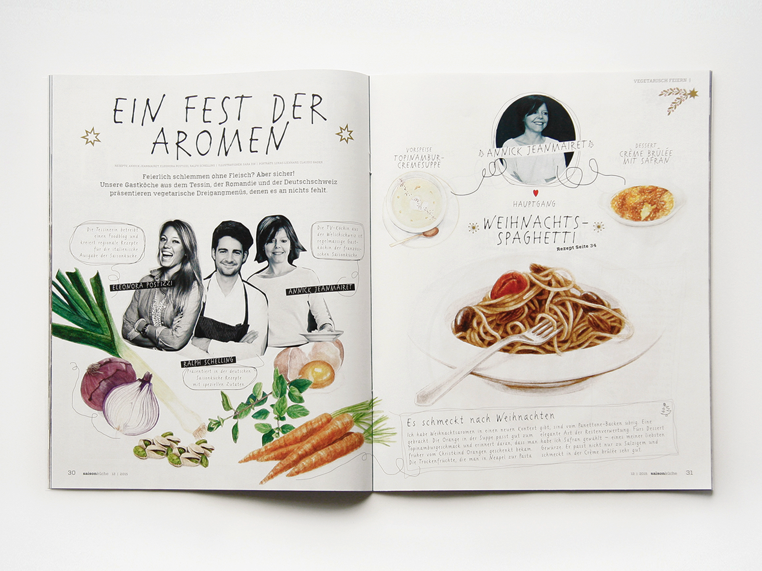 Sara Zin illustrations in Saisonküche Magazine