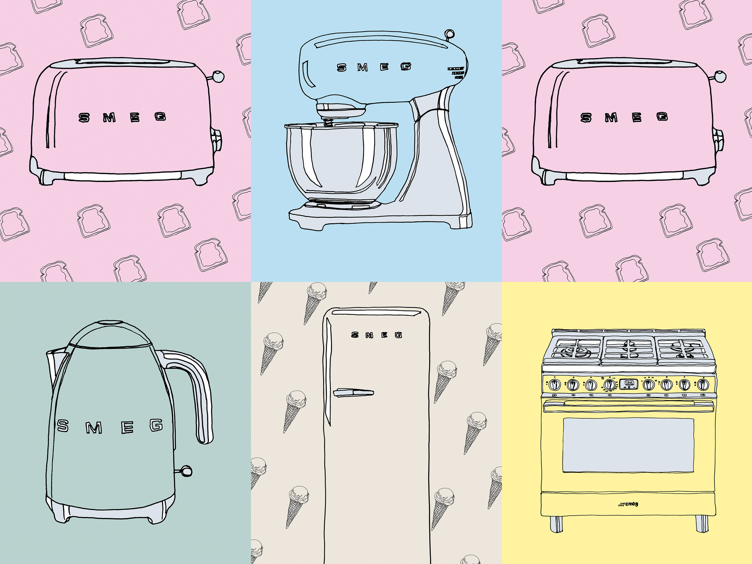 Smeg illustrations by Sara Zin