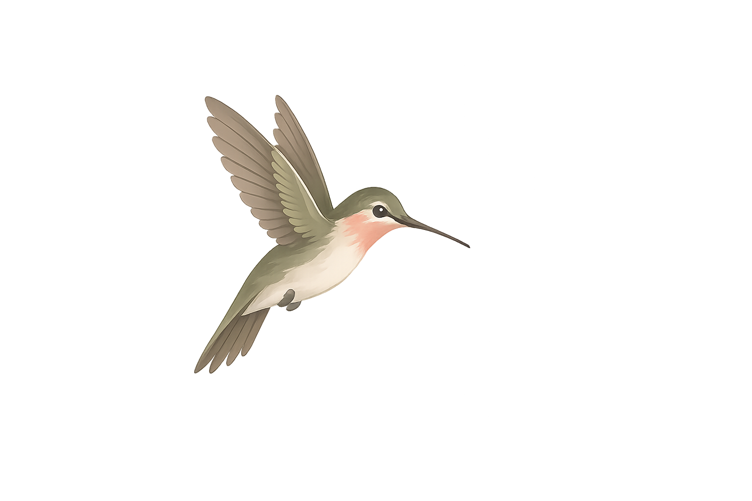 Illustration of a hovering hummingbird used in the Dahlia Electrolysis brand identity.