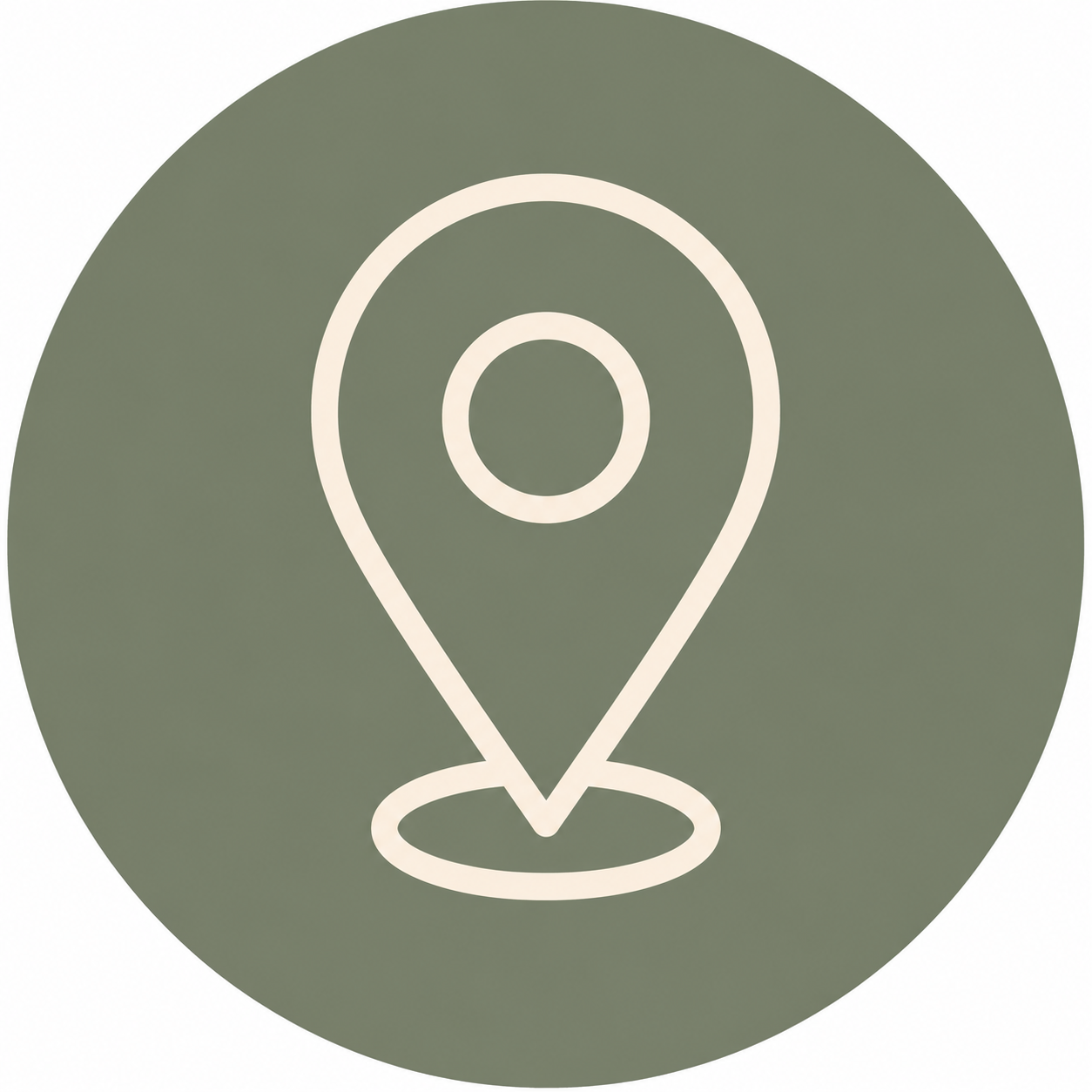 Green circular map pin icon with a white outline