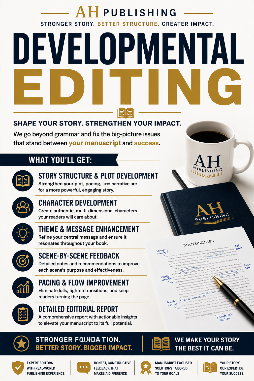 AH Publishing developmental editing services — AH Publishing