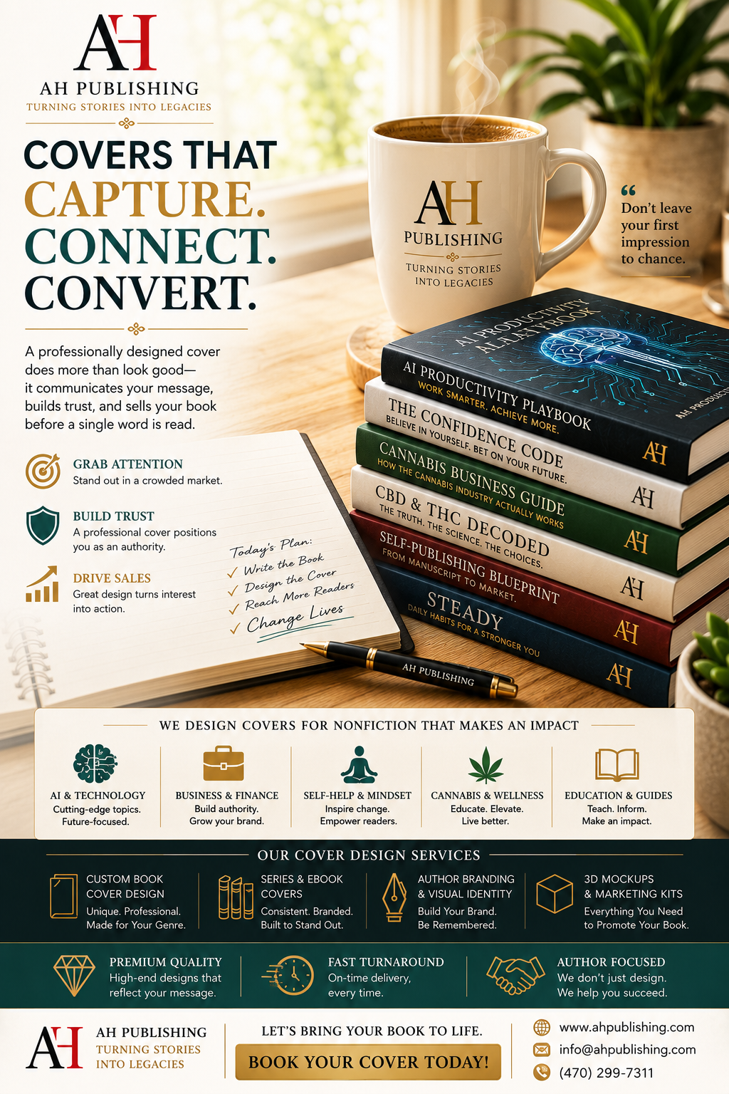 AH Publishing professional book cover design services — AH Publishing