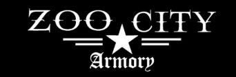 Logo with 'Zoo City' above a star, and 'Armory' below, all in white on black background.