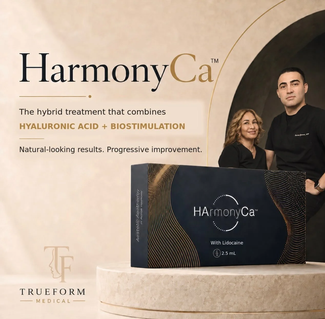✨ HArmonyCa&trade; &ndash; Lift, Restore &amp; Stimulate

HArmonyCa&trade; is a unique hybrid injectable that combines the immediate volumizing effects of hyaluronic acid with the long-term collagen stimulation of calcium hydroxyapatite.

The result?