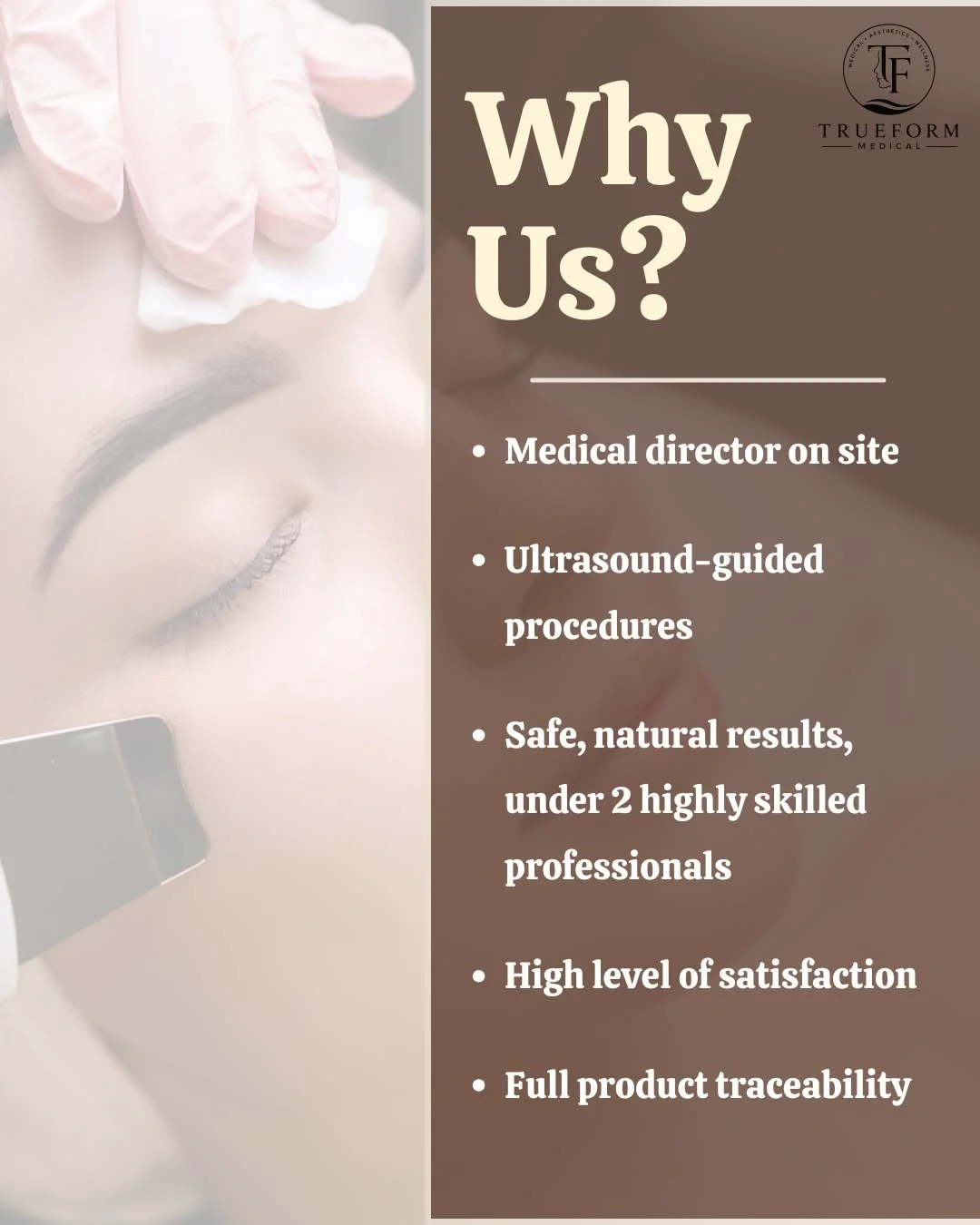 At TrueForm, your safety, confidence, and natural beauty are our top priorities.

Experience aesthetic care that combines expertise, innovation, and a personalized approach&mdash;because you deserve results you can trust. Exciting things are coming, 