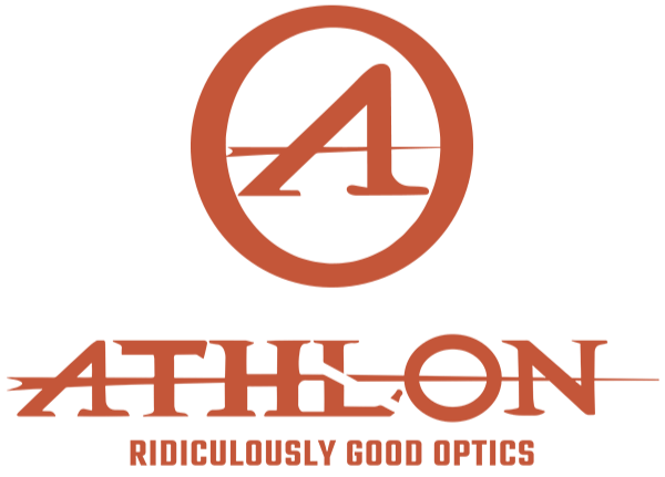 Athlon logo with a stylized letter 'A' inside a circle, and the slogan 'RIDICULOUSLY GOOD OPTICS' underneath.