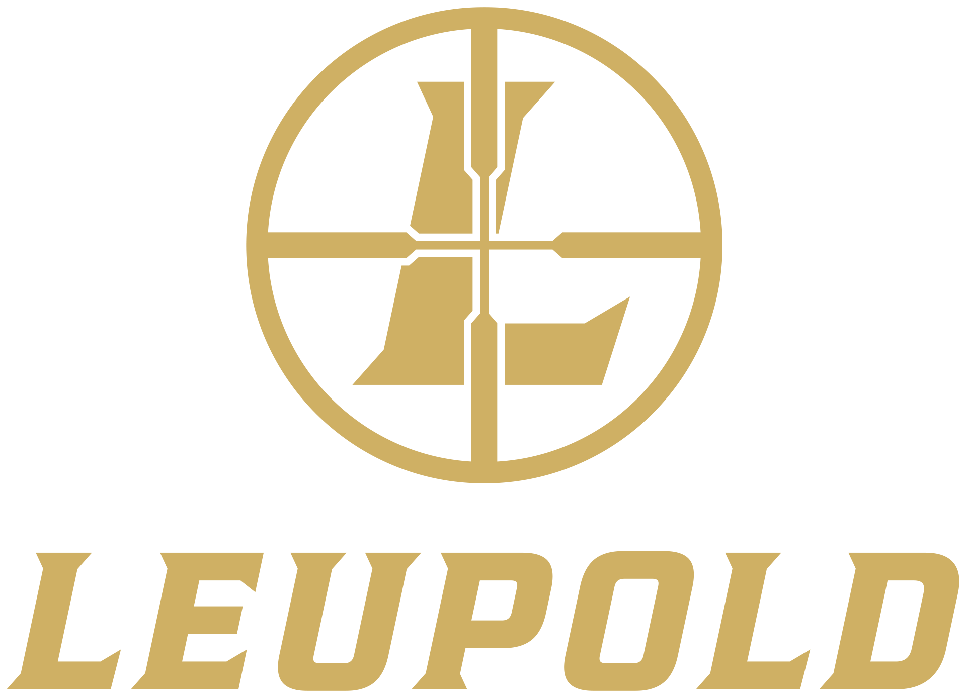 Logo featuring a gold riflescope crosshair reticle and the words 'LEUPOLD' below.