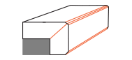 A close-up of a black and orange rectangular object with a gray section, possibly a tool or piece of equipment.
