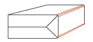 Simple black rectangular box with orange accents on edges