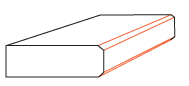 Close-up of a black rectangular object with orange accent lines.