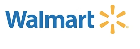 Walmart logo with blue text and yellow spark symbol.