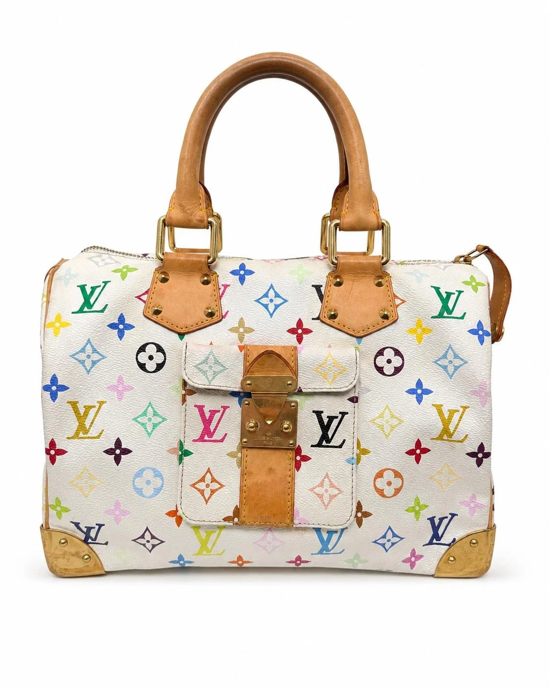 Pre-Owned Louis Vuitton Multicolor Speedy 30 White Takashi Murakami 62046988k