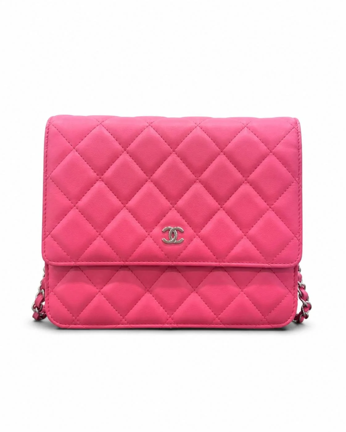 Pre-Owned CHANEL pink classic flap caviar in silver hardware crossbody bag 74716461