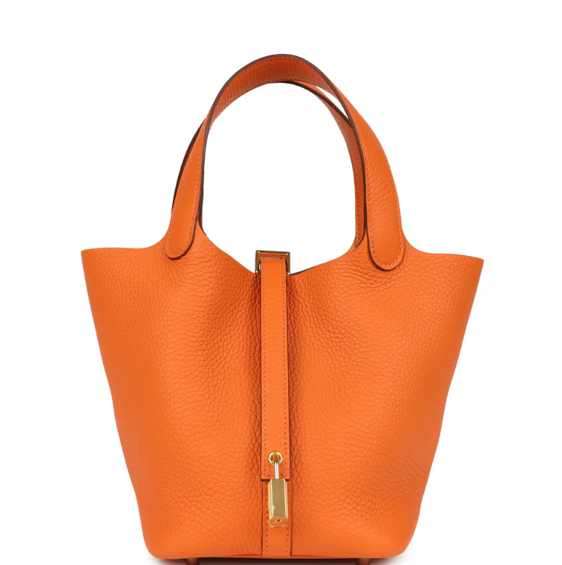 Hermès Picotin Lock 18 Orange Clemence Gold Hardware