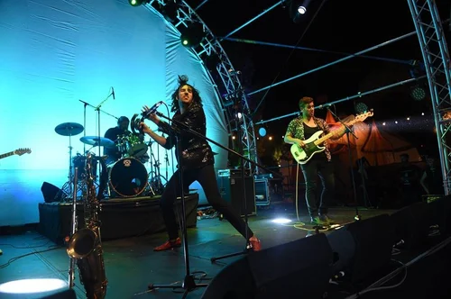 Large outdoor festival stage with Time of Flight Audio loudspeaker system