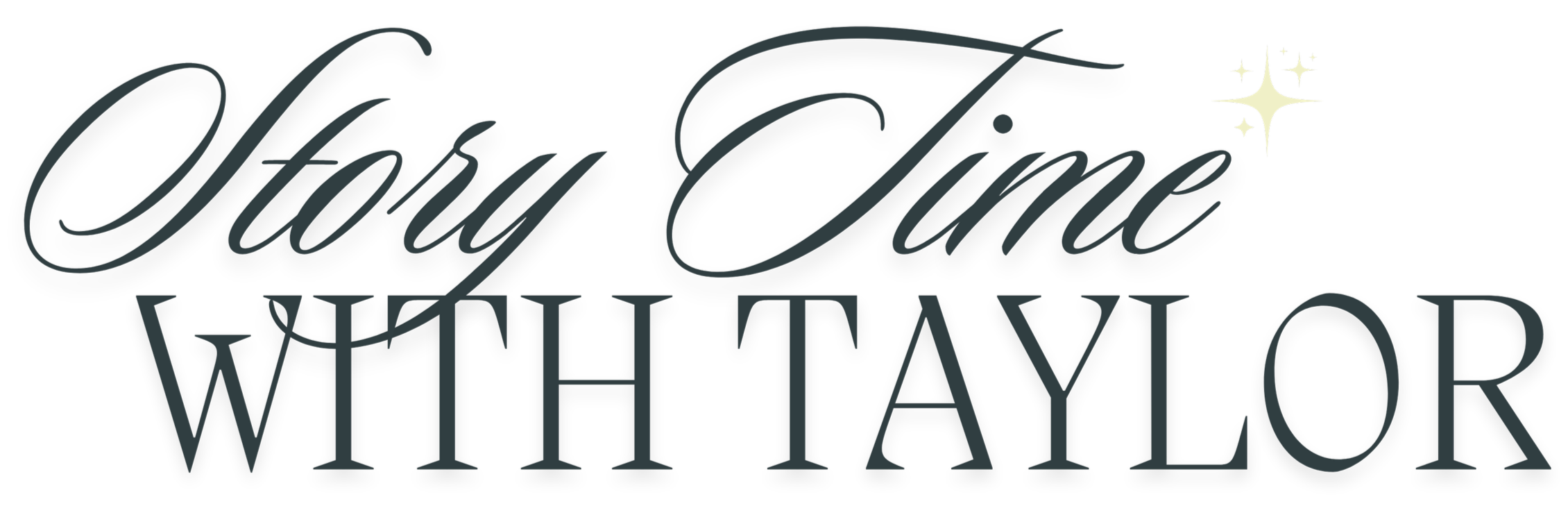 Stylized text saying 'Story Time with Mayor' in elegant script and bold font, with a yellow star graphic in the upper right corner.