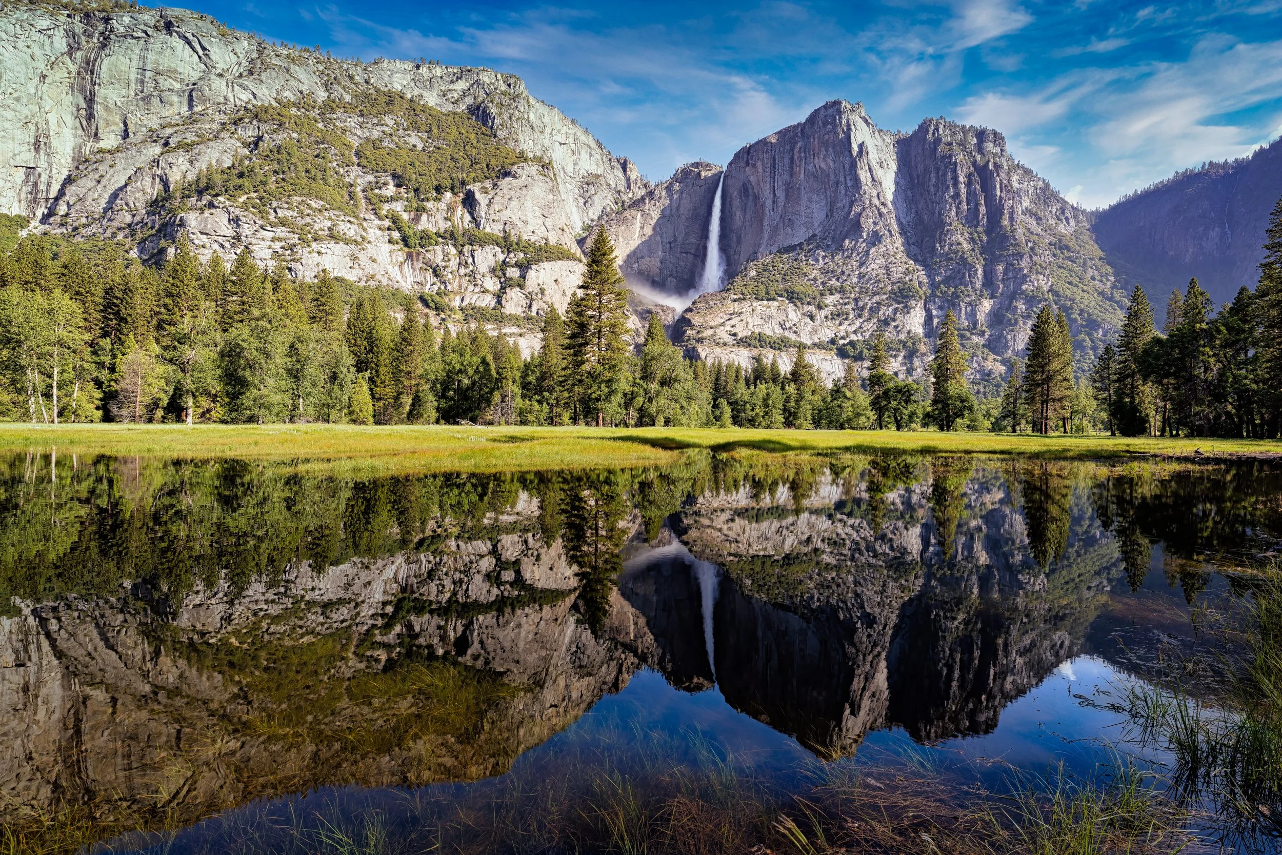 Spring Mirror - Yosemite Falls Mirror Reflection - Yosemite National Park, CA  - (Signature Edition)