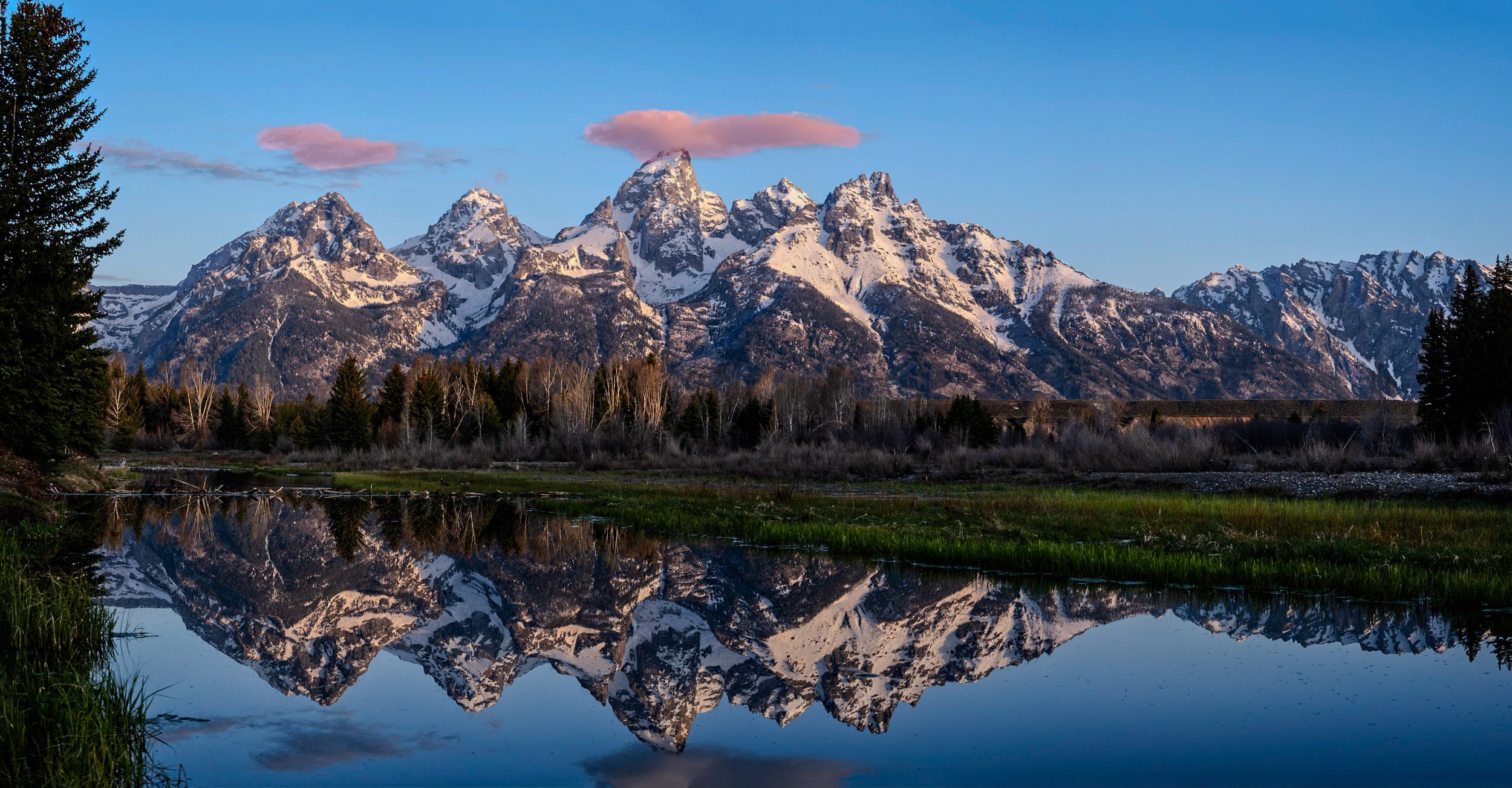 Alpenglow - Grand Teton with Pink Cloud - Grand Teton National Park, Wyoming